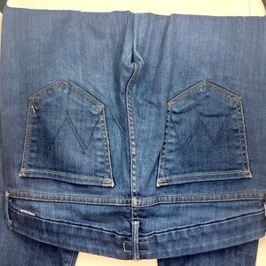 MOTHER blue mid rise ankle zip jeans